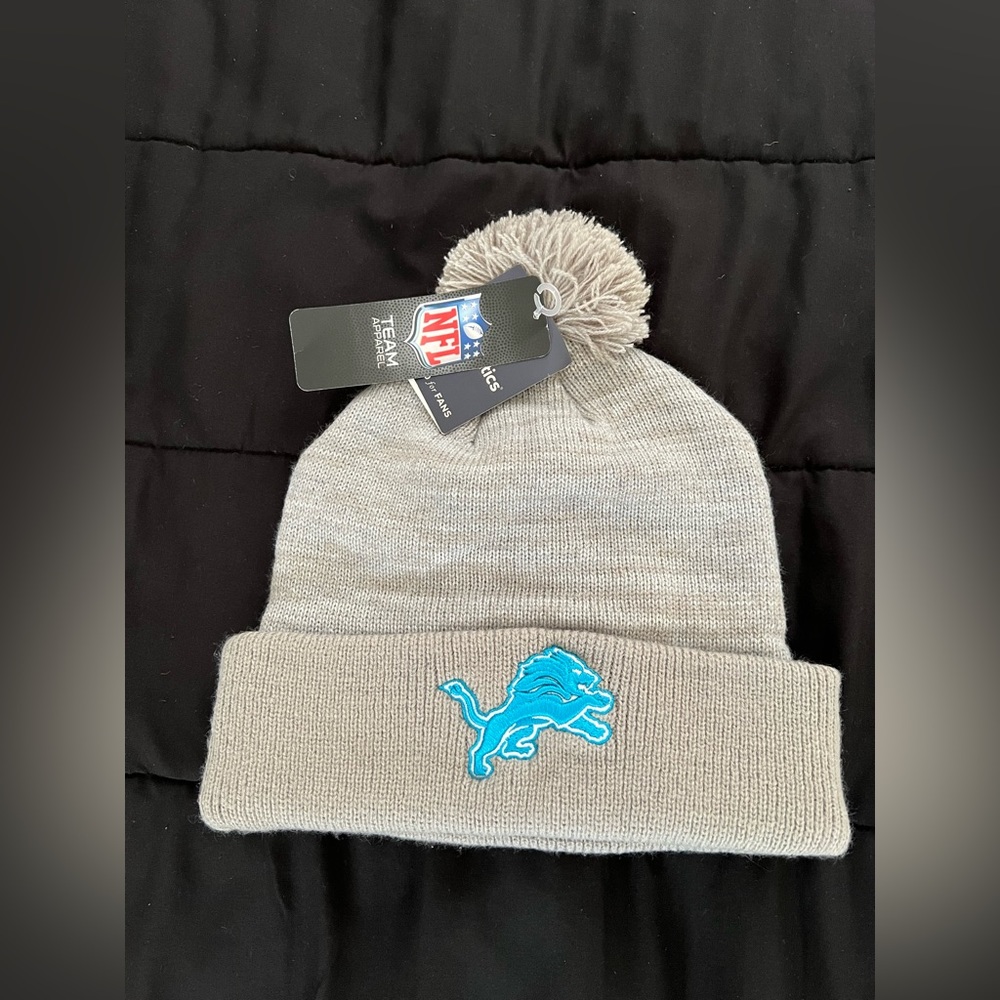 COPY - Detroit Lions Knit Hat with Pom